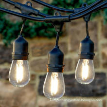 black solar outdoor string lights